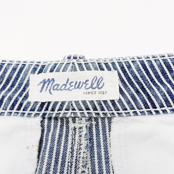 Madewell PinstrIped Mini Skirt Blue Denim Jeans SZ6 - Picture 2 of 7
